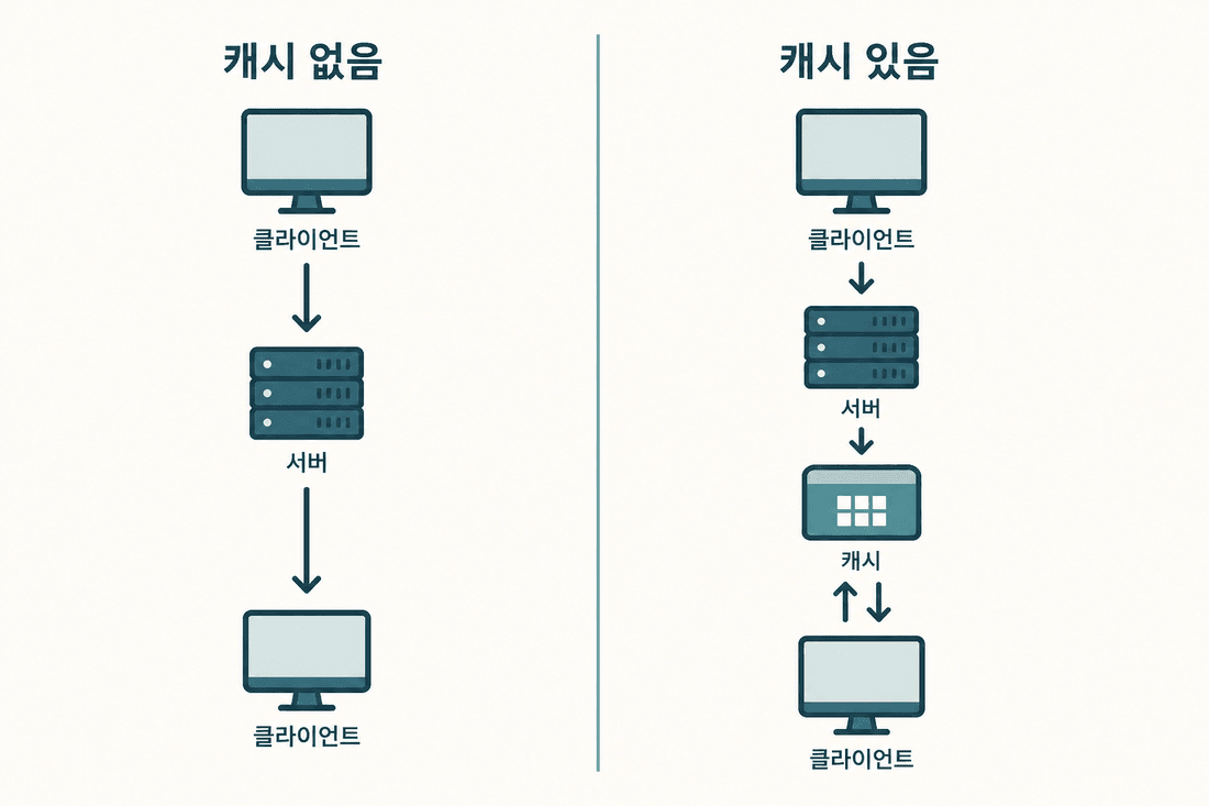 캐시 미사용 vs 사용